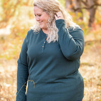 IN STOCK Harper Long Sleeve Henley - Evergreen | Women's Cozy Shirt