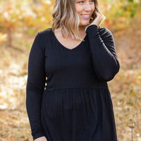 IN STOCK Long Sleeve Sarah Ruffle - Black | Women's Top