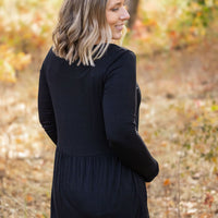 IN STOCK Long Sleeve Sarah Ruffle - Black | Women's Top