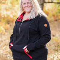 IN STOCK Avery Accent HalfZip Hoodie - Buffalo Plaid