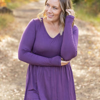 IN STOCK Long Sleeve Sarah Ruffle - Purple FINAL SALE