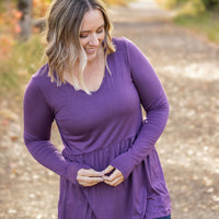 IN STOCK Long Sleeve Sarah Ruffle - Purple FINAL SALE