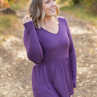 IN STOCK Long Sleeve Sarah Ruffle - Purple FINAL SALE