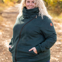 IN STOCK Quinn ZipUp Cowl - Evergreen | Women's Hoodie