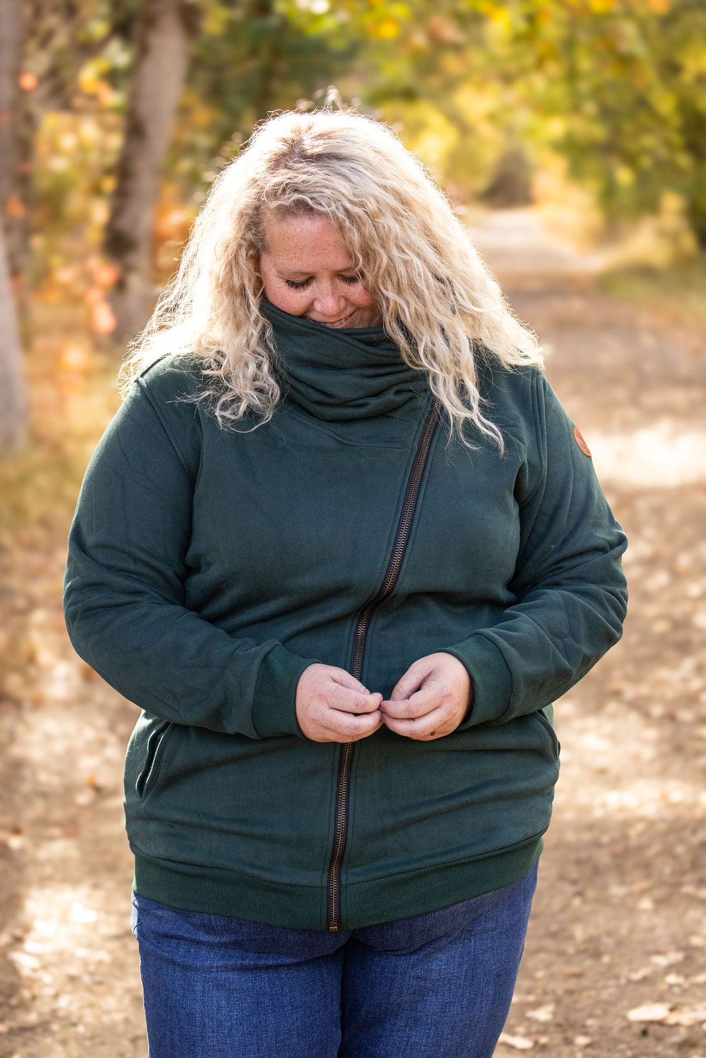 IN STOCK Quinn ZipUp Cowl - Evergreen | Women&