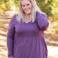 IN STOCK Long Sleeve Sarah Ruffle - Purple FINAL SALE