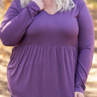 IN STOCK Long Sleeve Sarah Ruffle - Purple FINAL SALE