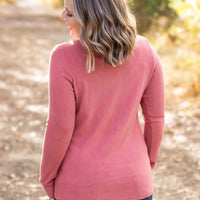 IN STOCK Brielle Henley Ribbed Long Sleeve - Terra Cotta