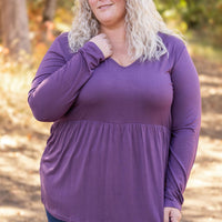 IN STOCK Long Sleeve Sarah Ruffle - Purple FINAL SALE