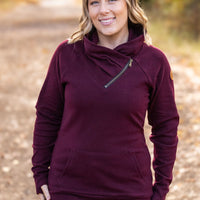 IN STOCK Classic Zoey ZipCowl Sweatshirt - Burgundy FINAL SALE