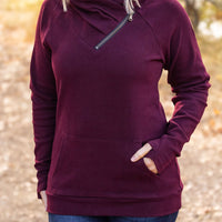 IN STOCK Classic Zoey ZipCowl Sweatshirt - Burgundy FINAL SALE