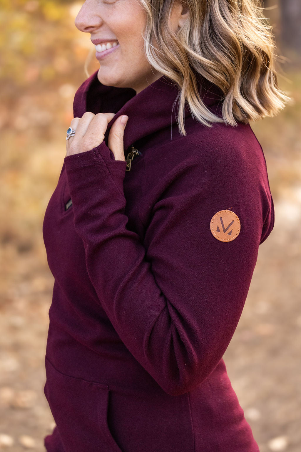 IN STOCK Classic Zoey ZipCowl Sweatshirt - Burgundy FINAL SALE