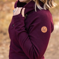 IN STOCK Classic Zoey ZipCowl Sweatshirt - Burgundy FINAL SALE