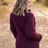 IN STOCK Classic Zoey ZipCowl Sweatshirt - Burgundy FINAL SALE