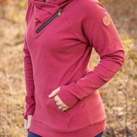 IN STOCK Classic Zoey ZipCowl Sweatshirt - Brick FINAL SALE