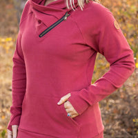 IN STOCK Classic Zoey ZipCowl Sweatshirt - Brick FINAL SALE