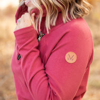 IN STOCK Classic Zoey ZipCowl Sweatshirt - Brick FINAL SALE