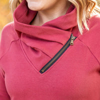 IN STOCK Classic Zoey ZipCowl Sweatshirt - Brick FINAL SALE