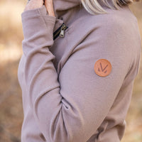 IN STOCK Classic Zoey ZipCowl Sweatshirt - Mocha FINAL SALE