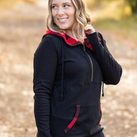 IN STOCK Avery Accent HalfZip Hoodie - Buffalo Plaid