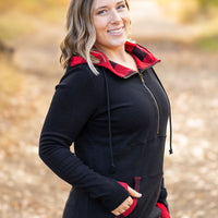 IN STOCK Avery Accent HalfZip Hoodie - Buffalo Plaid