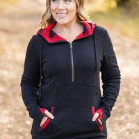 IN STOCK Avery Accent HalfZip Hoodie - Buffalo Plaid