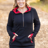 IN STOCK Avery Accent HalfZip Hoodie - Buffalo Plaid