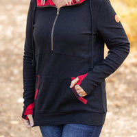 IN STOCK Avery Accent HalfZip Hoodie - Buffalo Plaid