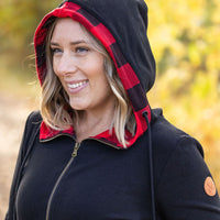 IN STOCK Avery Accent HalfZip Hoodie - Buffalo Plaid