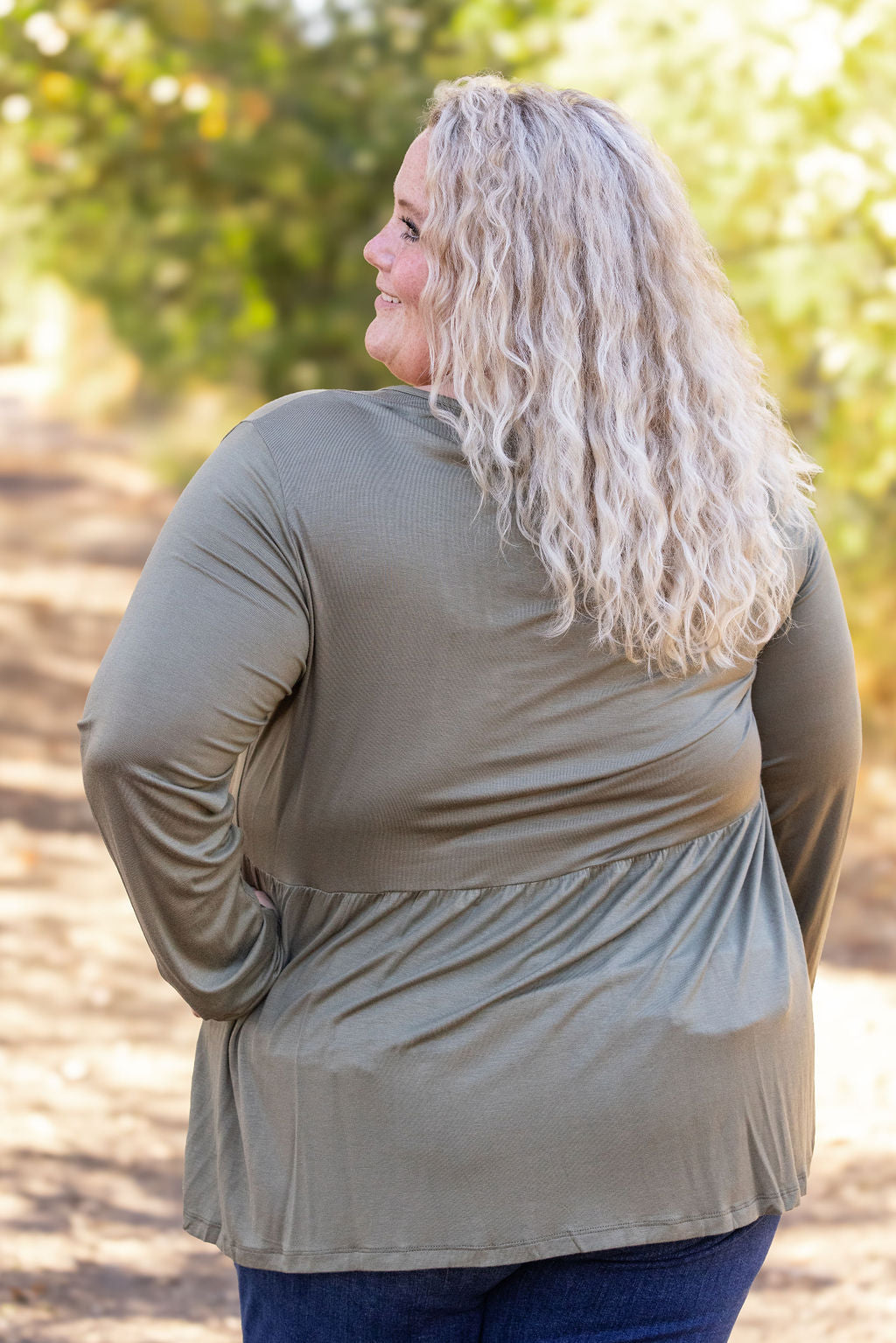 IN STOCK Long Sleeve Sarah Ruffle - Olive | Women&