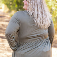 IN STOCK Long Sleeve Sarah Ruffle - Olive | Women's Top FINAL SALE