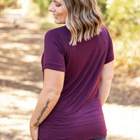 IN STOCK Sophie Pocket Tee - Burgundy | Women's Short Sleeve FINAL SALE