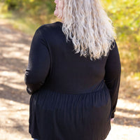 IN STOCK Long Sleeve Sarah Ruffle - Black | Women's Top