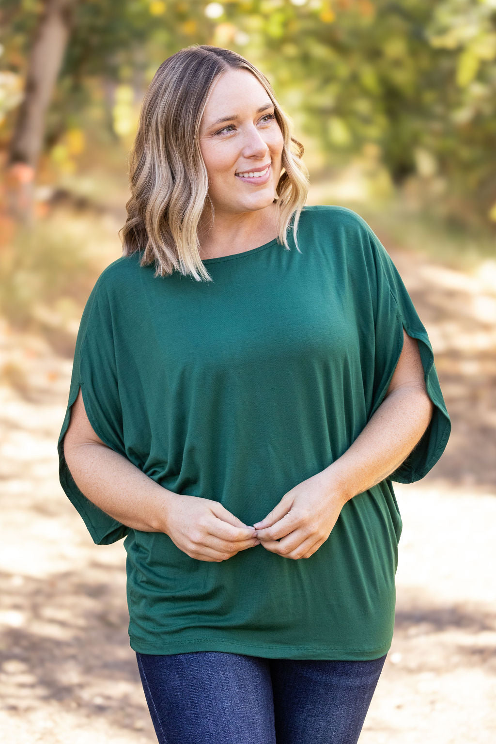 IN STOCK Darcy Dolman Top - Forest Green | Women&