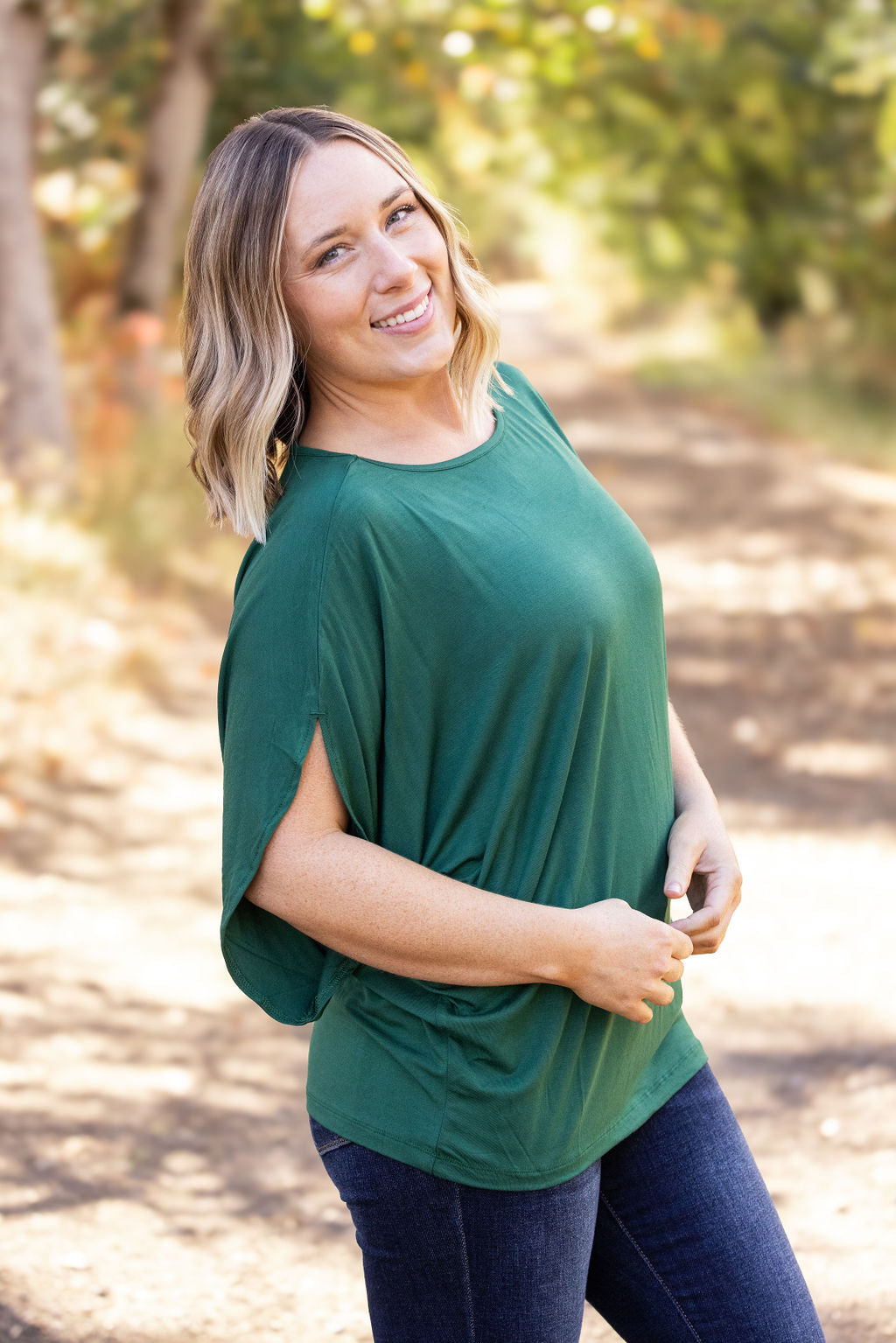 IN STOCK Darcy Dolman Top - Forest Green | Women&