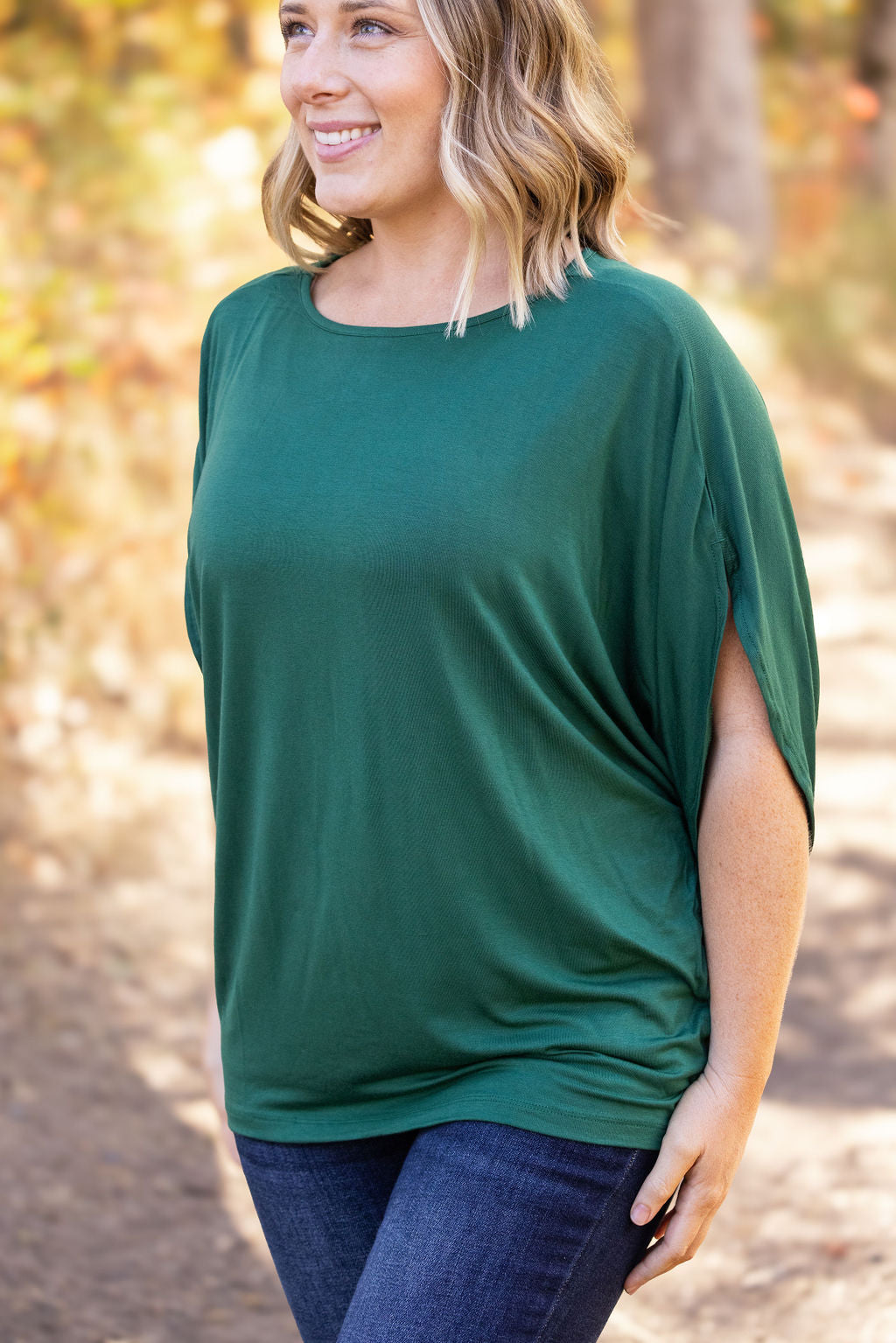 IN STOCK Darcy Dolman Top - Forest Green | Women&