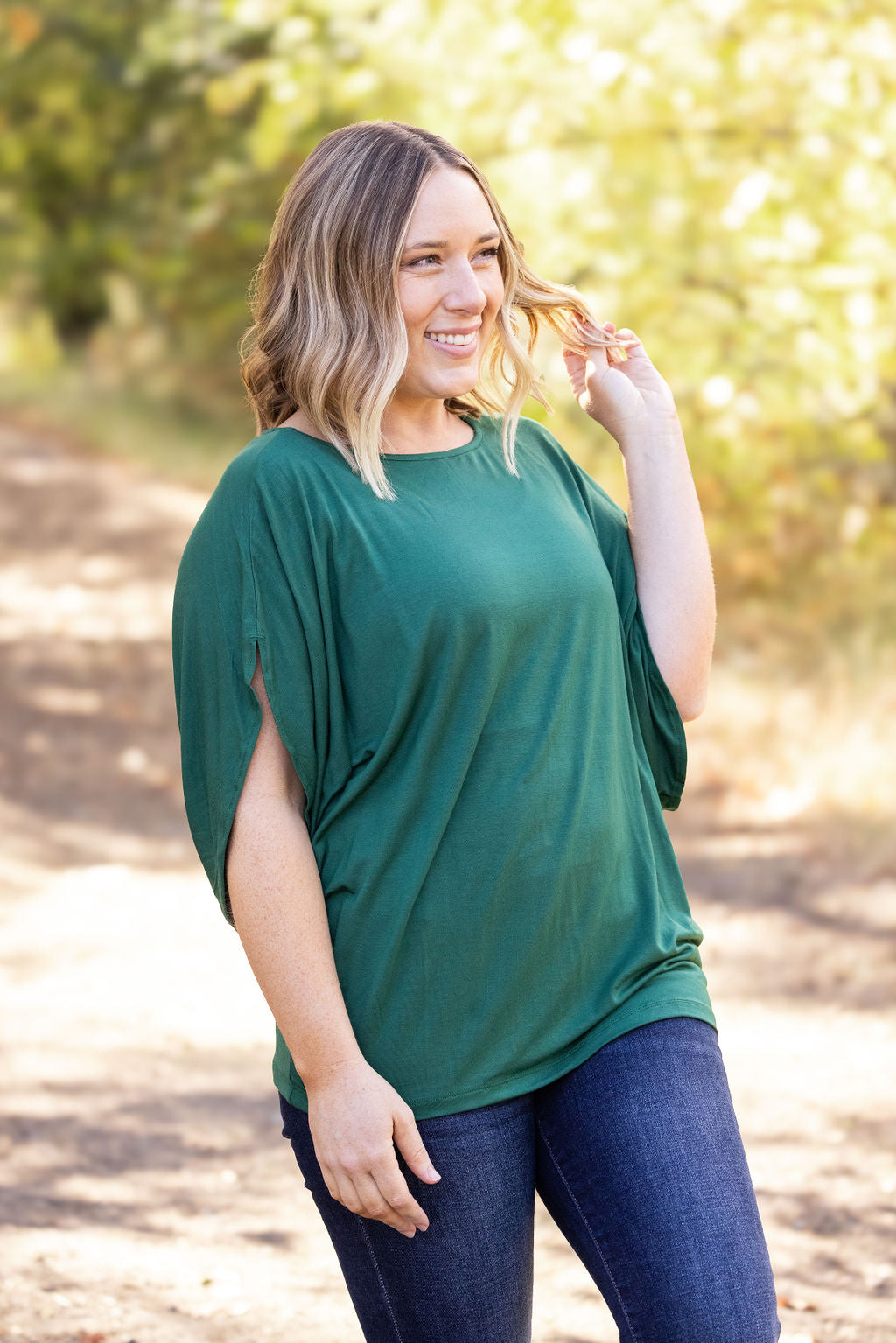 IN STOCK Darcy Dolman Top - Forest Green | Women&