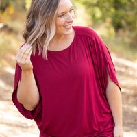 IN STOCK Darcy Dolman Top - Burgundy | Women's Flowy Top FINAL SALE