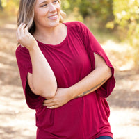 IN STOCK Darcy Dolman Top - Burgundy | Women's Flowy Top FINAL SALE