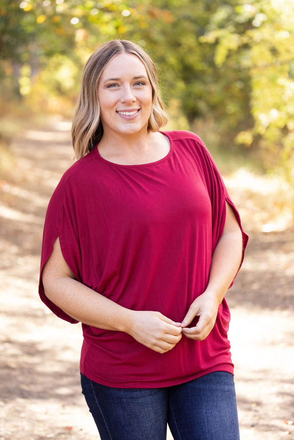 IN STOCK Darcy Dolman Top - Burgundy | Women&