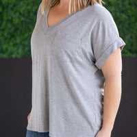 IN STOCK Sierra Pocket Top - Grey