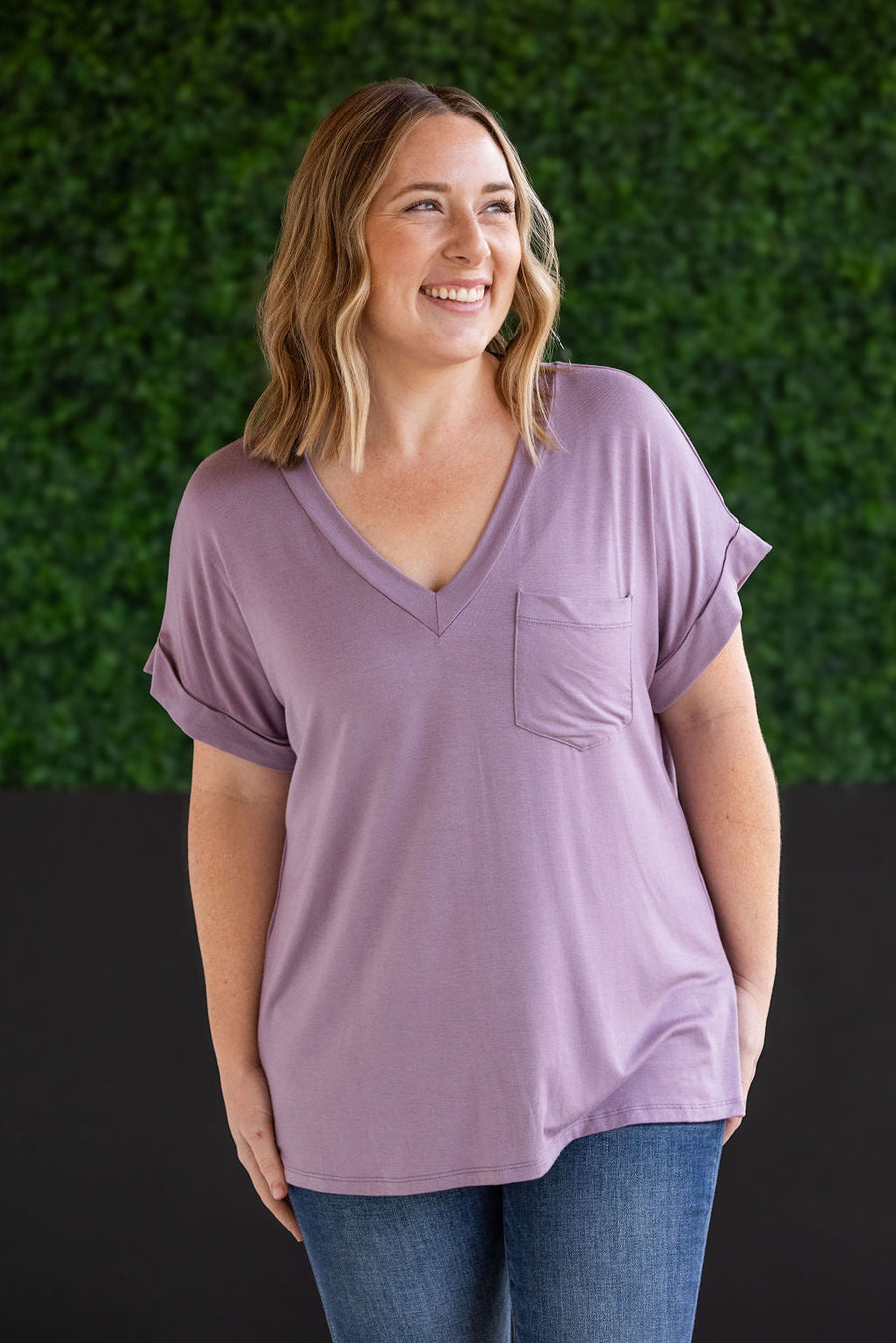 IN STOCK Sierra Pocket Top - Dusty Purple