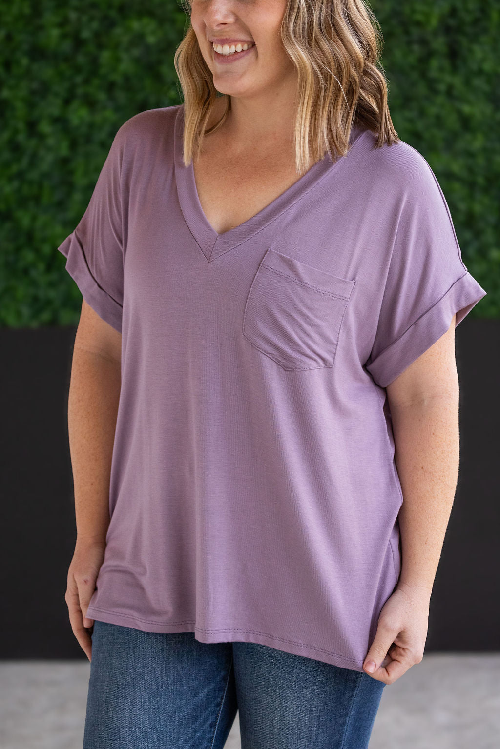 IN STOCK Sierra Pocket Top - Dusty Purple