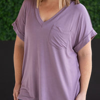 IN STOCK Sierra Pocket Top - Dusty Purple