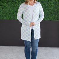 IN STOCK Classic Cardigan - Blue and Mint Checker MM EXCLUSIVE