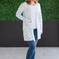 IN STOCK Classic Cardigan - Blue and Mint Checker MM EXCLUSIVE