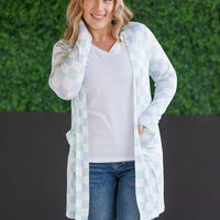 IN STOCK Classic Cardigan - Blue and Mint Checker MM EXCLUSIVE