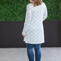 IN STOCK Classic Cardigan - Blue and Mint Checker MM EXCLUSIVE