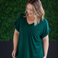 IN STOCK Sierra Pocket Top - Hunter Green