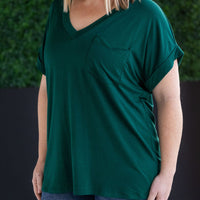 IN STOCK Sierra Pocket Top - Hunter Green